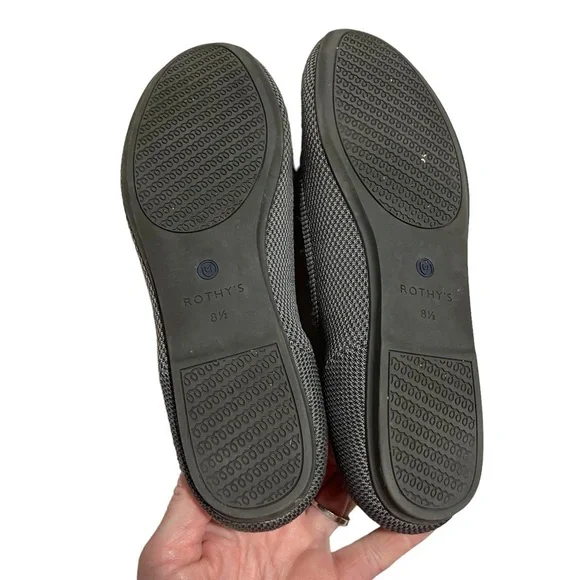 Rothy’s The Flat Slip On Ballet Shoes Gray Textile Size 8.5 Women’s - Picture 10 of 12